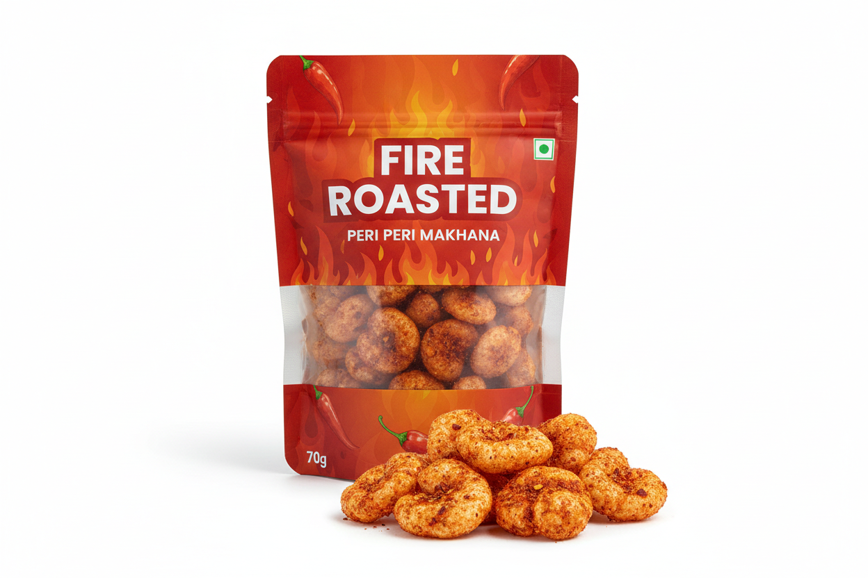 Roasted Peri Peri Makhana | Spicy & Crunchy (70g)